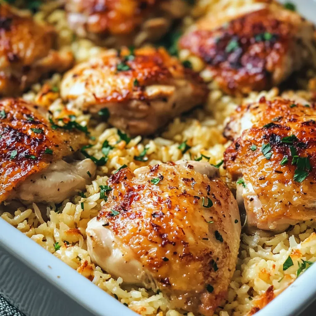 Pollo en una cazuela con arroz.